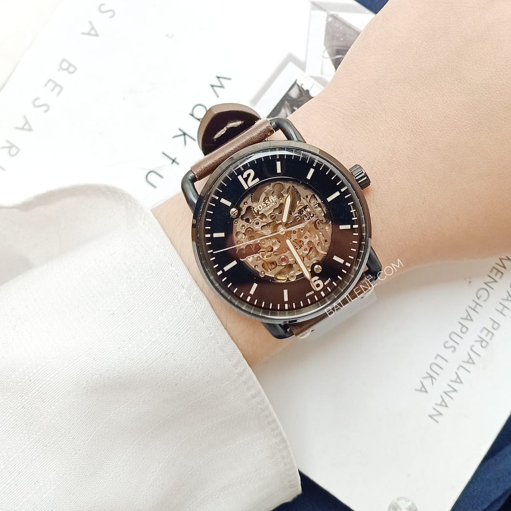 Fossil Me3158 Commuter Automatic Brown Leather Watch
