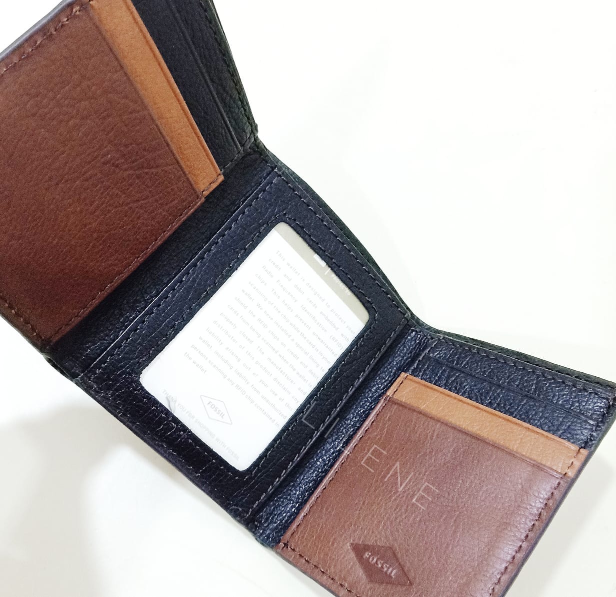 Fossil SML1436016 Easton RFID Trifold Black Multi