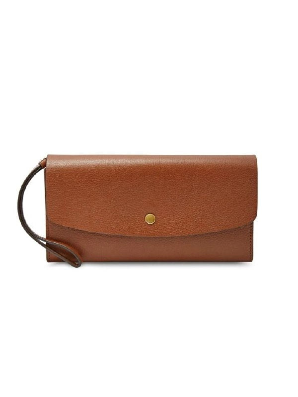 Fossil SL6851200 Haven Large Triple Gusset Flap Clutch Brown