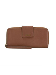 Fossil Swl1575210 Madison Leather Zip Clutch Medium Brown