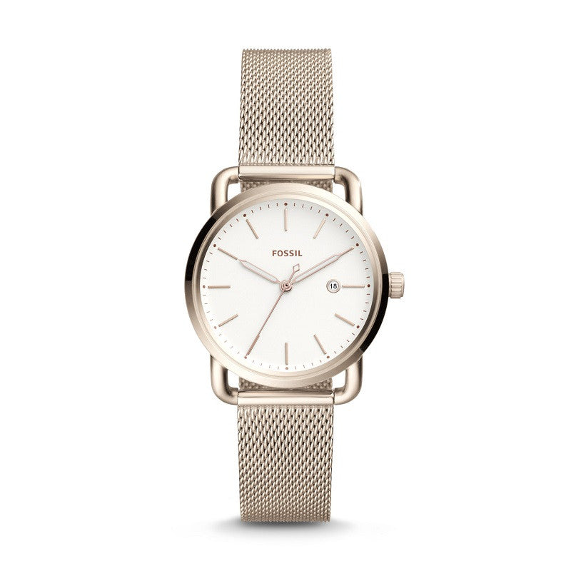 Fossil Es4349 The Commuter Three-hand Date Pink Watch