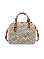 Fossil ZB7257558 Rachel Fabric Satchel Neutral Stripe