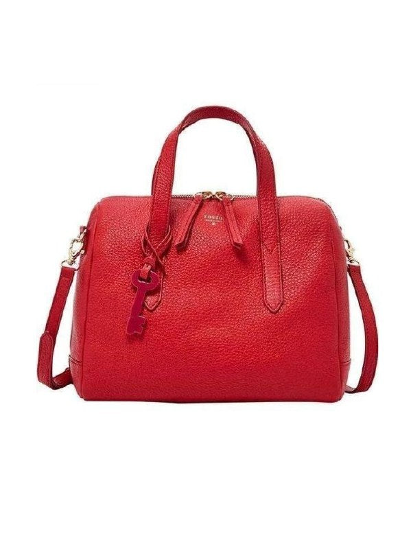 Fossil rachel store satchel brick red