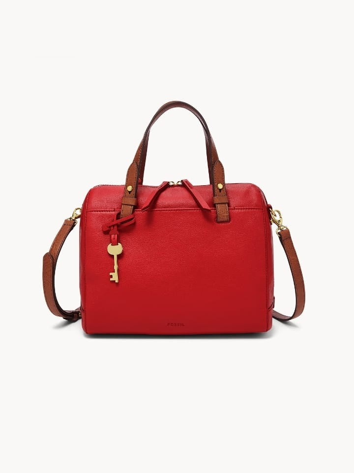 Fossil Zb7256646 Rachel Satchel Brick Red
