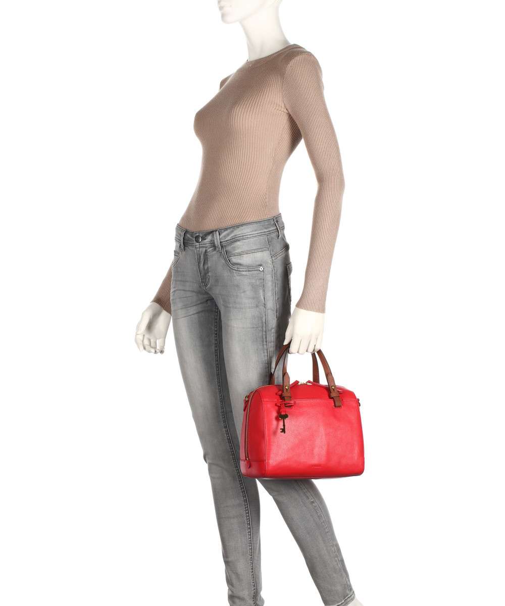 Fossil Zb7256646 Rachel Satchel Brick Red