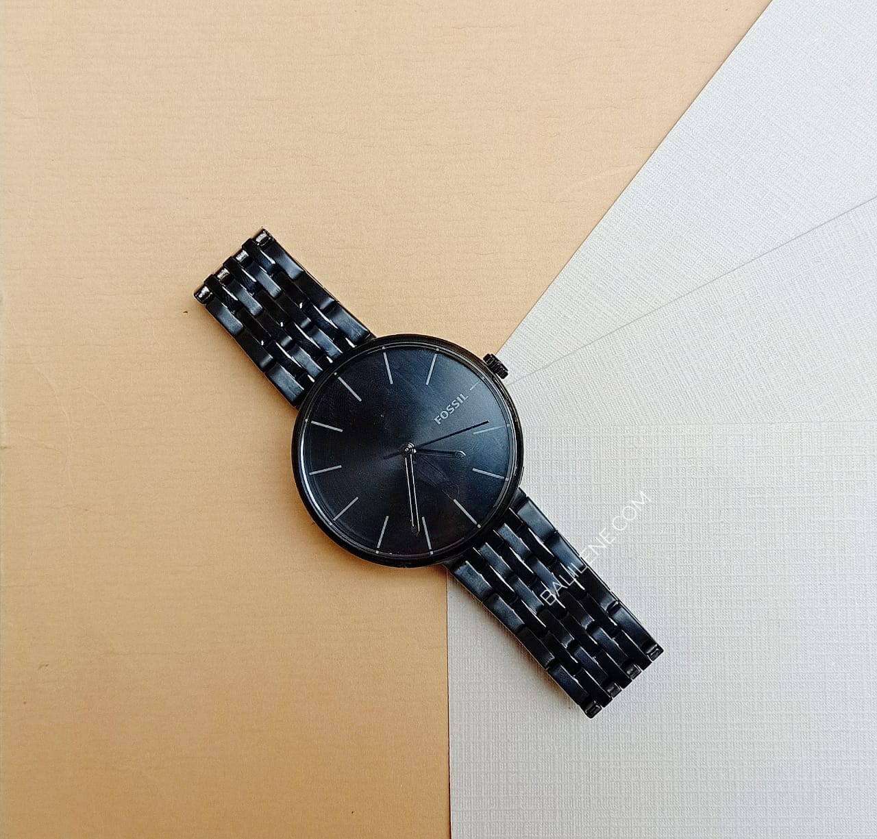 Fossil BQ2440 Hutton Three-hand Black Stainless Steel Watch