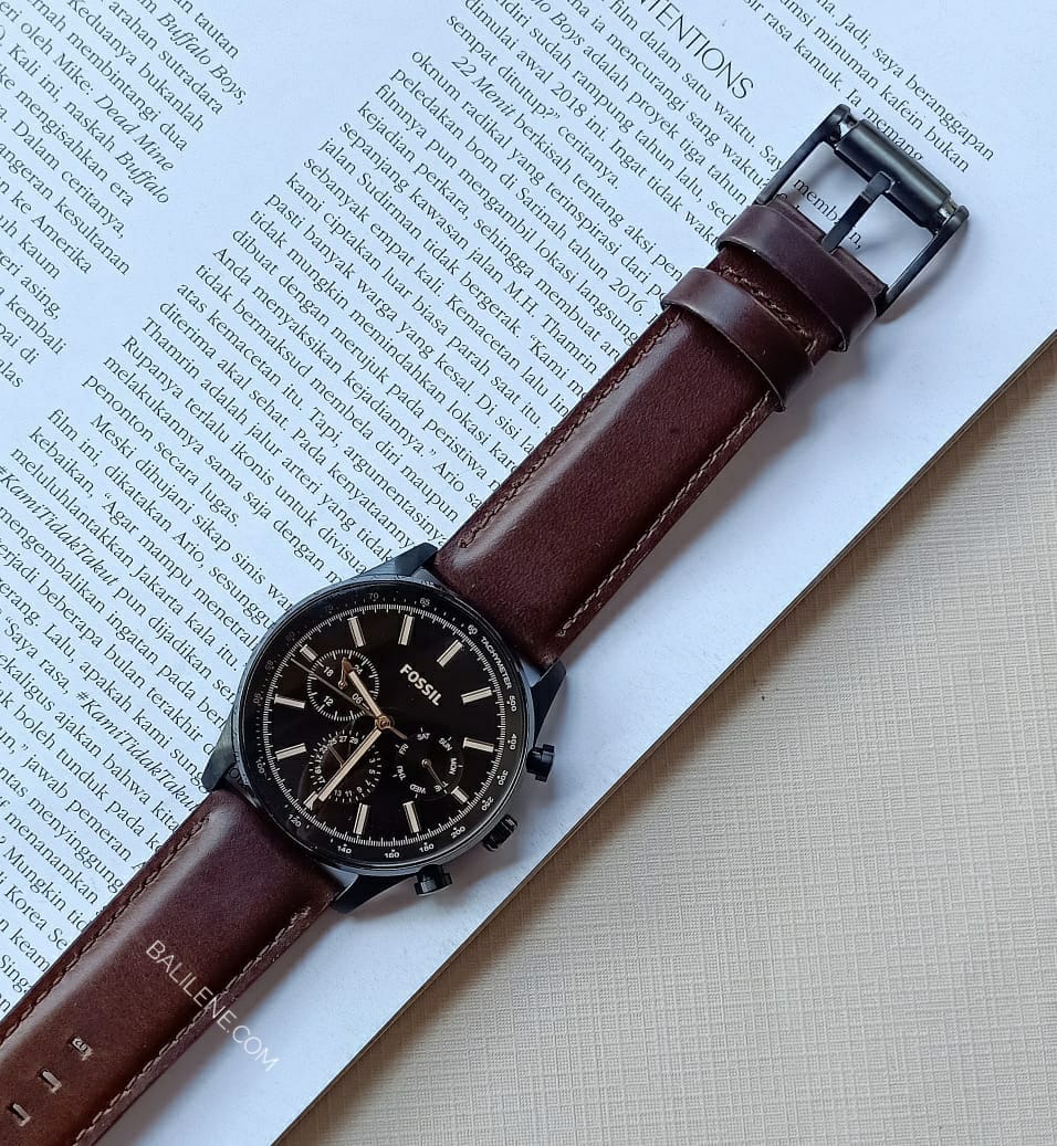 Fossil BQ2457 Sullivan Multifunction Brown Leather Watch Jewelry