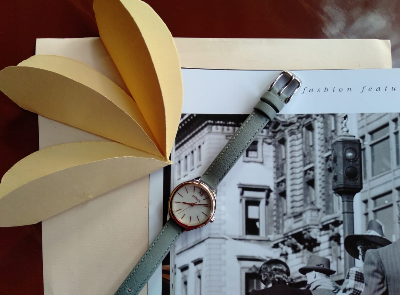 Fossil BQ3135 Suitor Mini Three-Hand Grey Leather Watch
