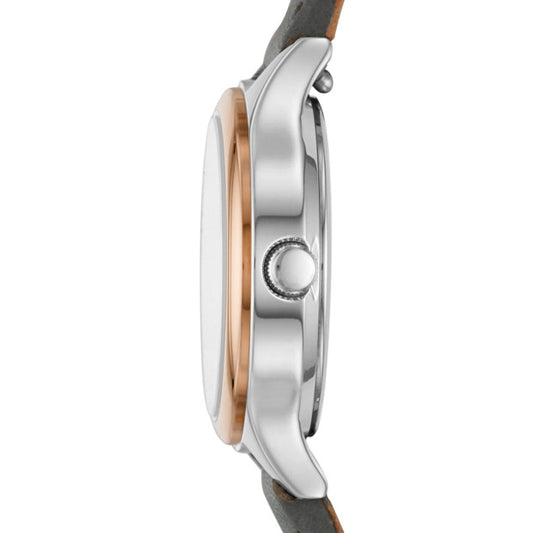 Fossil BQ3135 Suitor Mini Three-Hand Grey Leather Watch