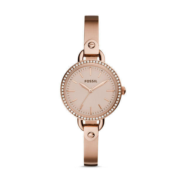 Fossil BQ3163 Classic Minute Three-Hand Rose Gold Tone Stainless Steel Watch