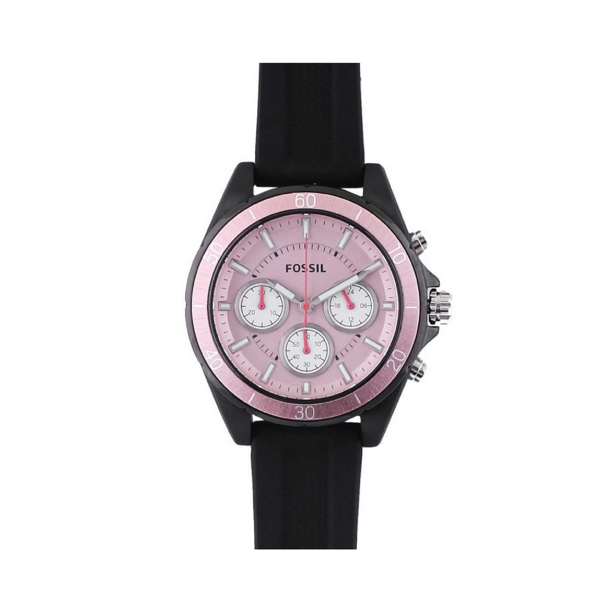 ﻿Fossil BQ3213 Chronograph Dial Black Silicone Strap Watch
