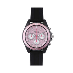 ﻿Fossil BQ3213 Chronograph Dial Black Silicone Strap Watch