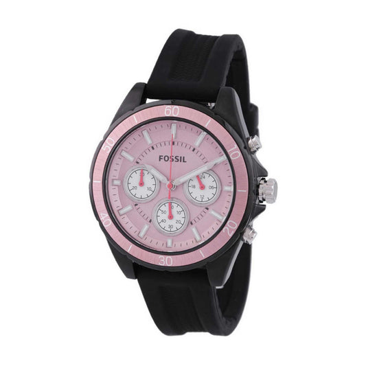﻿Fossil BQ3213 Chronograph Dial Black Silicone Strap Watch