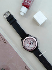 ﻿Fossil BQ3213 Chronograph Dial Black Silicone Strap Watch