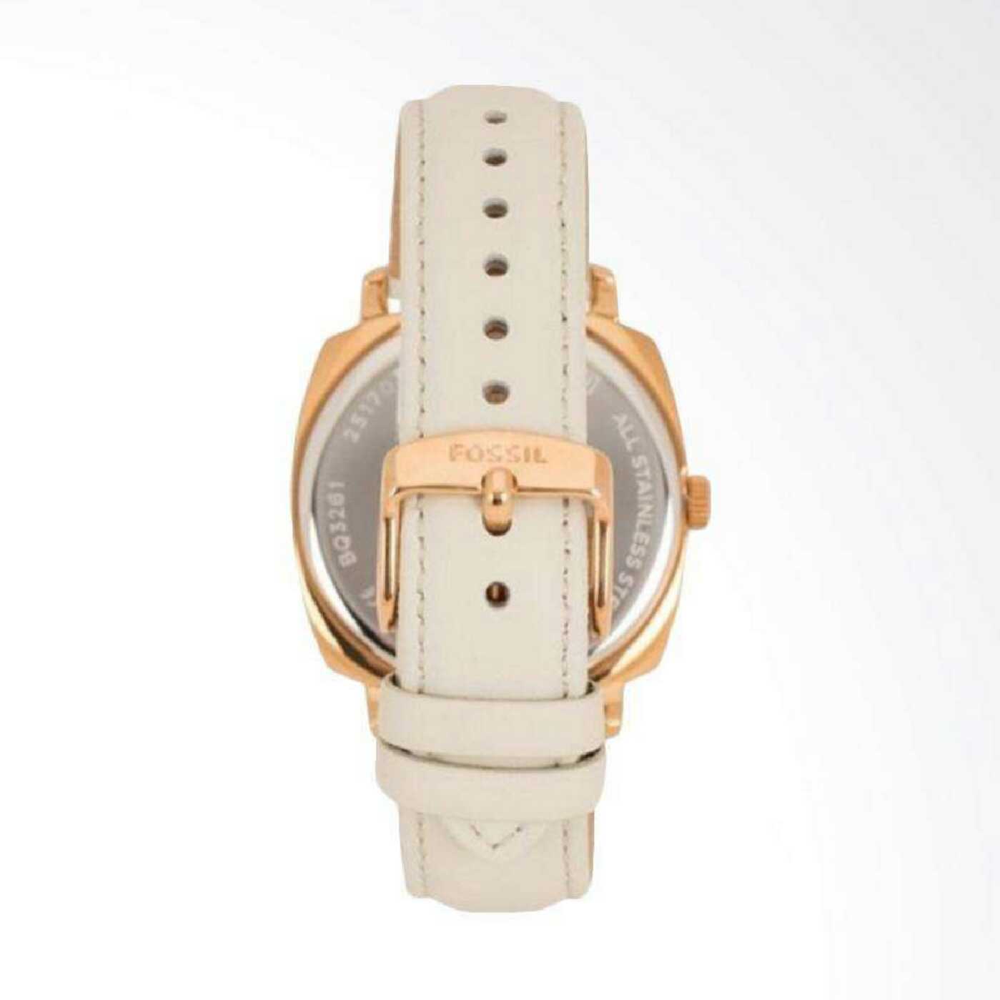 Fossil BQ3261 Georgia Leather White Rosegold Watch