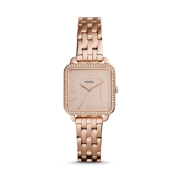 Fossil BQ3366IE Shiloh Three Hand Rose Gold Tone Stainless Steel Watch