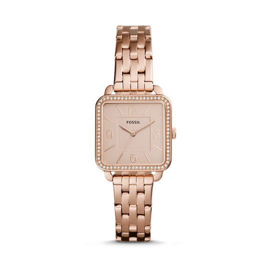 Fossil BQ3366IE Shiloh Three Hand Rose Gold Tone Stainless Steel Watch