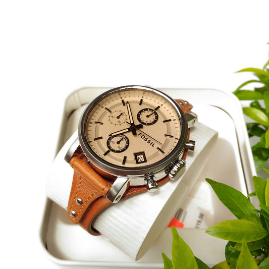 Fossil ES4046 Boyfriend Sport Chronograph Brown Leather Watch