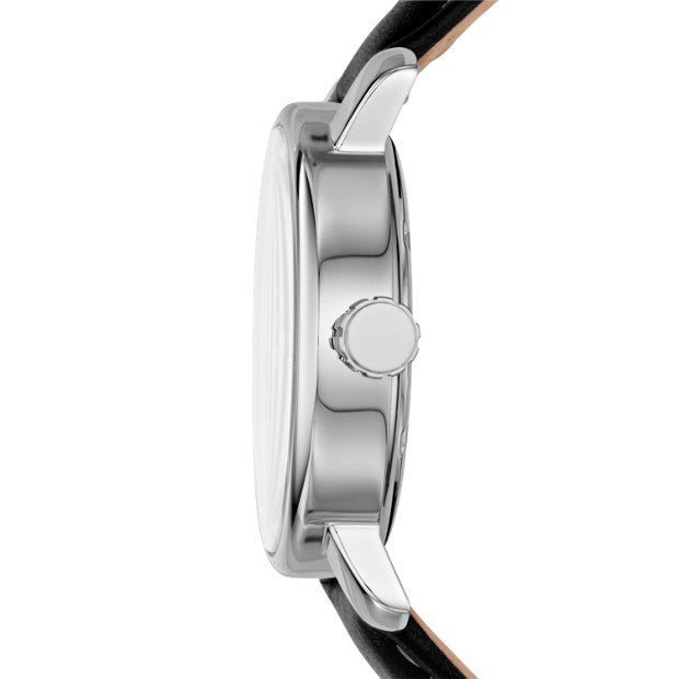 Fossil BG1015 Rhett Black Three-hand Leather Watch