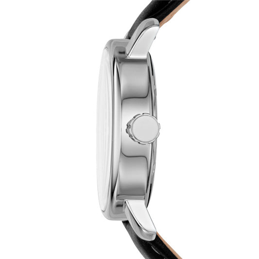 Fossil BG1015 Rhett Black Three-hand Leather Watch