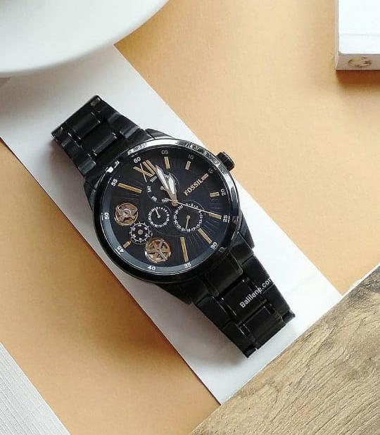 Fossil Bq2220 Flynn Mechanical Black-tone Stainless Steel Watch
