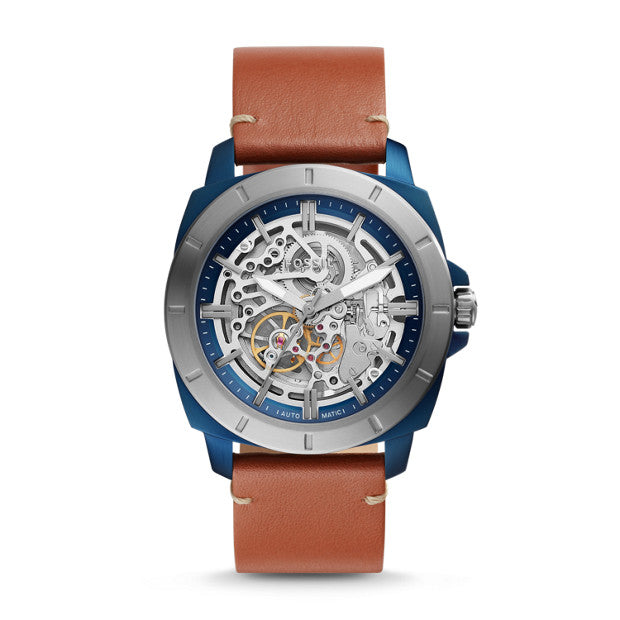 Fossil Bq2427 Privateer Sport Mechanical Luggage Leather Watch