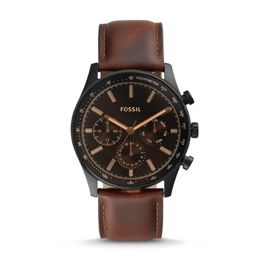 Fossil BQ2457 Sullivan Multifunction Brown Leather Watch Jewelry