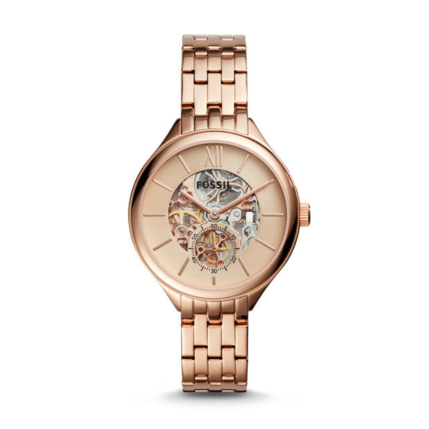 Fossil Bq3264 Suitor Mechanical Rose Gold-tone Stainless Steel Watch
