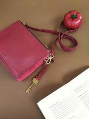 Fossil Zb7405627 Campbell Crossbody Red Velvet