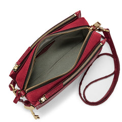 Fossil Zb7405627 Campbell Crossbody Red Velvet