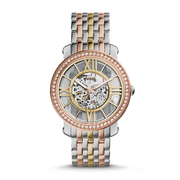 Fossil tri top tone watch