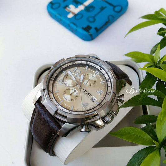 Fossil FS5114 Dean Chronograph Dark Brown Leather Watch