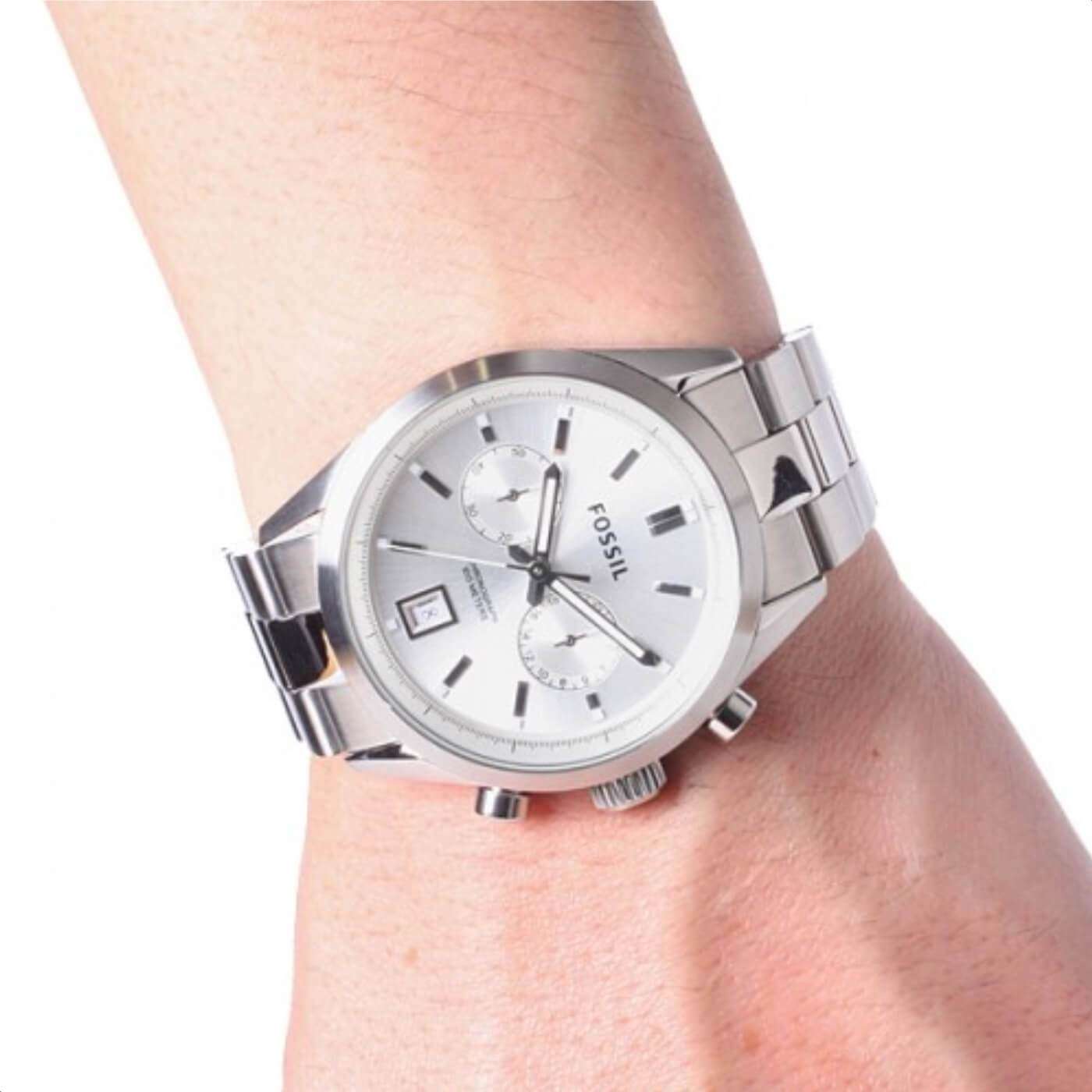 Fossil CH2968 Del Rey Chronograph Silver Dial Stainless Steel Watch
