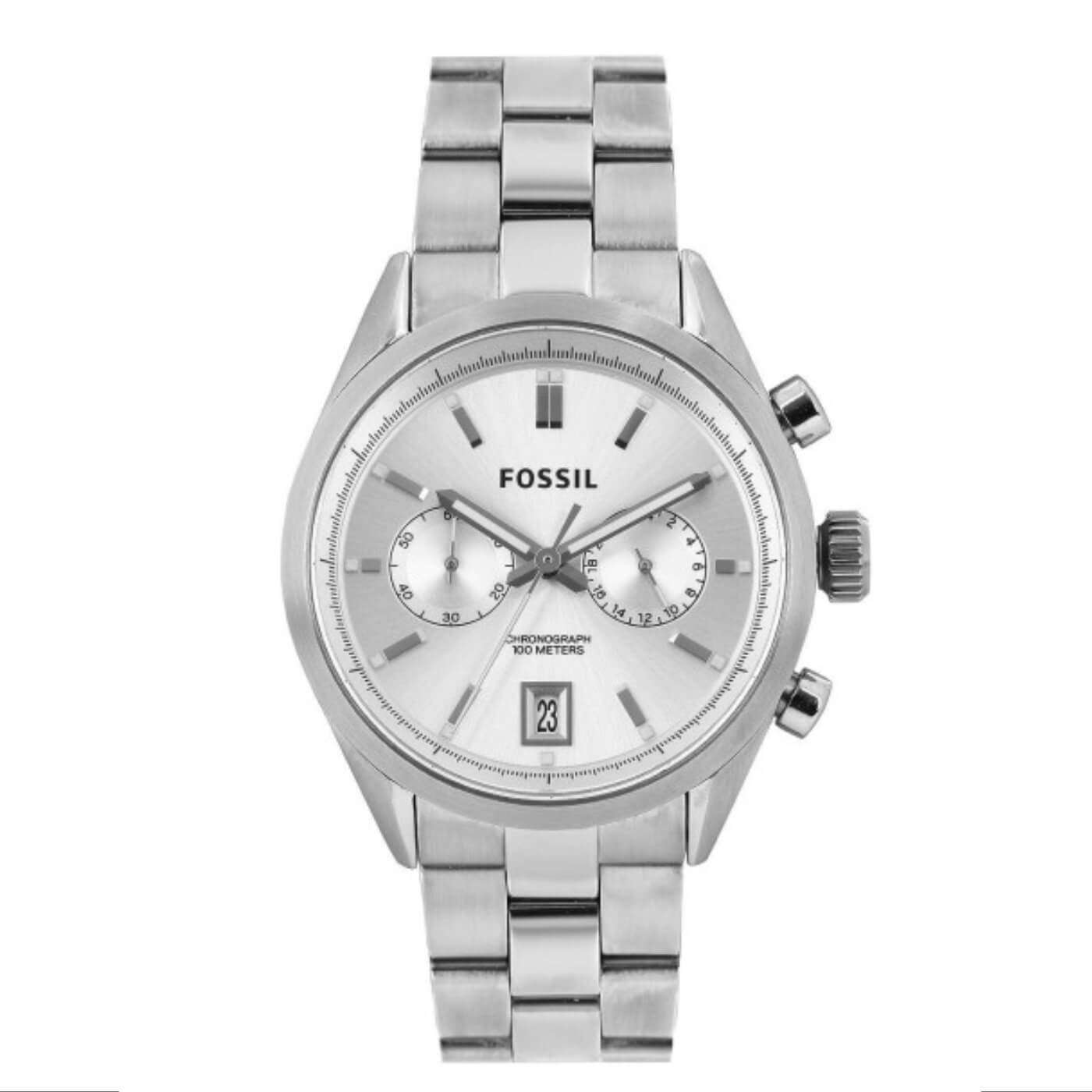 Fossil CH2968 Del Rey Chronograph Silver Dial Stainless Steel Watch
