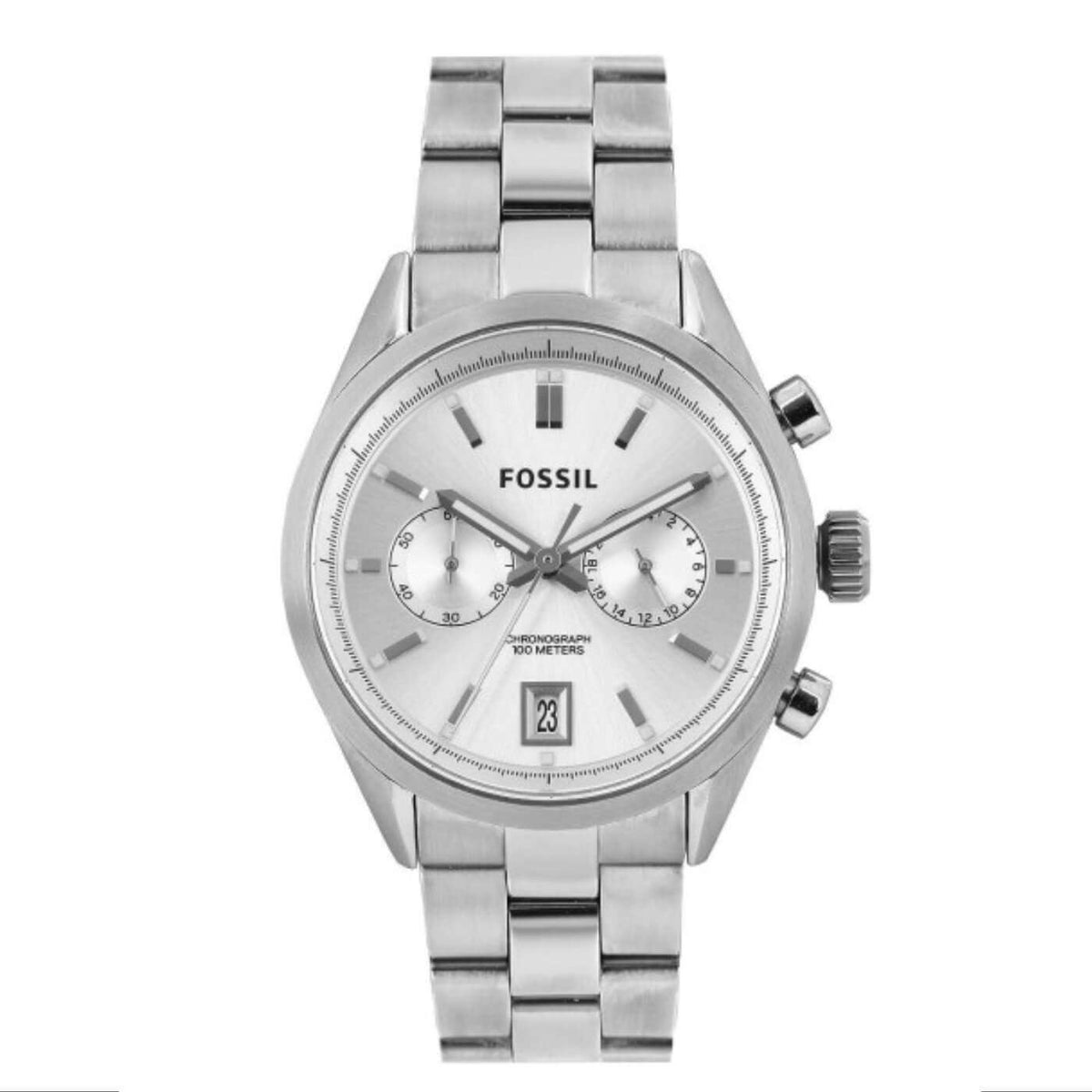 Fossil CH2968 Del Rey Chronograph Silver Dial Stainless Steel Watch