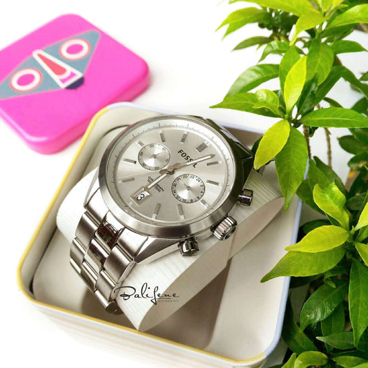 Fossil CH2968 Del Rey Chronograph Silver Dial Stainless Steel Watch