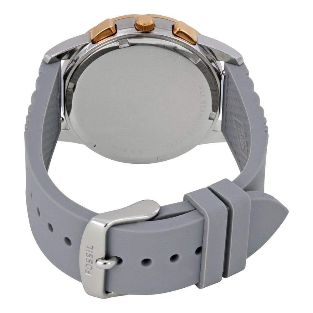 Fossil ES4042 Women's Modern Pursuit Chronograph White Dial Grey Silicone Watch