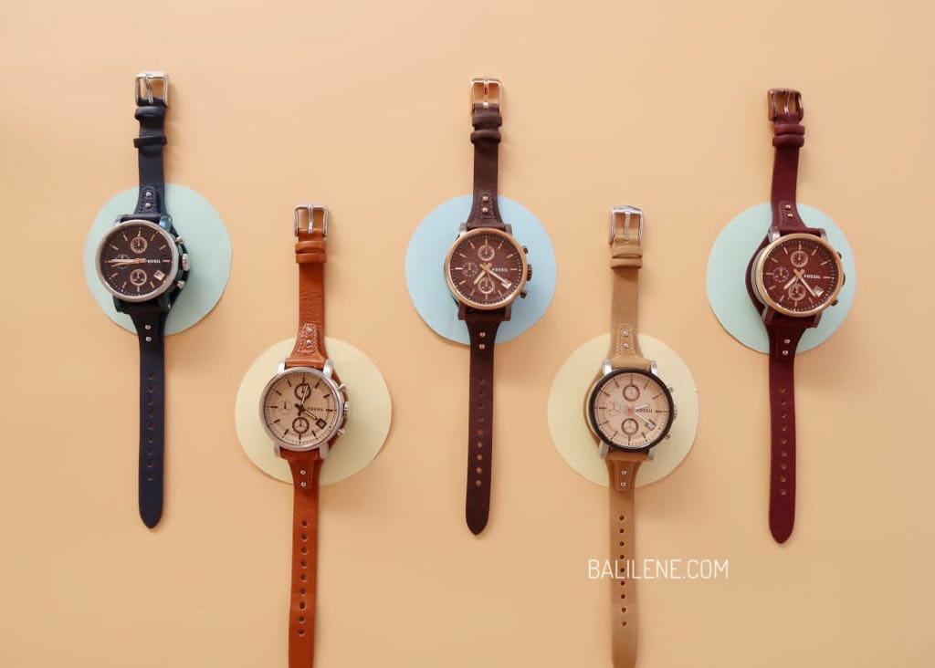 Fossil Es3616 Boyfriend Chronograph Raisin Leather Watch