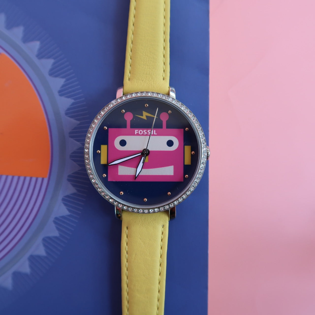 Fossil ES4091 Jacqueline Robot Leather Yellow Watch