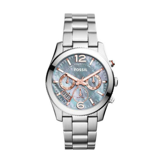 Fossil Es3880 Perfect Boyfriend Gray Mother Of Pearl Dial Ladies Watch