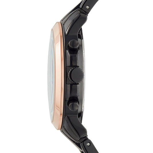 Fossil Es4117 Gwynn Chronograph Black Stainless Steel And Glitter Acetate Watch