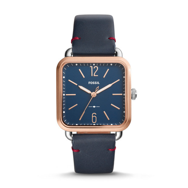 Fossil Es4251 Micah Dark Blue Leather Watch