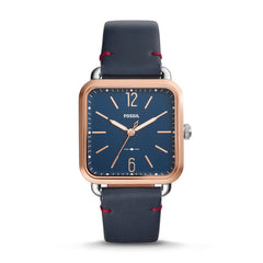 Fossil Es4251 Micah Dark Blue Leather Watch
