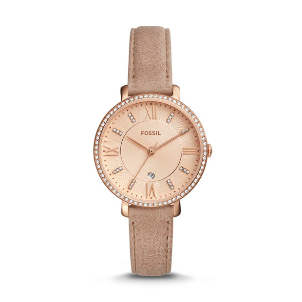 Fossil Es4292 Jacqueline Three Hand Date Sand Leather Watch