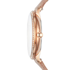 Fossil Es4292 Jacqueline Three Hand Date Sand Leather Watch