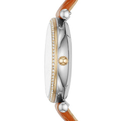 Fossil Es4344 Carlie Three Hand Luggage Leather Watch