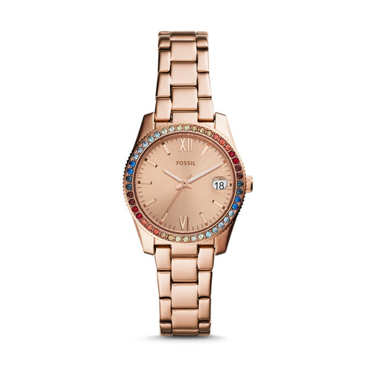 Fossil Es4491 Scarlette Mini Three-hand Date Rose Gold-tone Watch
