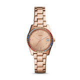 Fossil Es4491 Scarlette Mini Three-hand Date Rose Gold-tone Watch