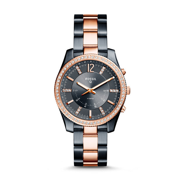 Fossil FTW5017 Hybrid Smartwatch Q Scarlette Two Tone Blue-Rose Gold Watch