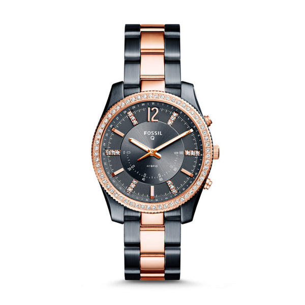 Fossil FTW5017 Hybrid Smartwatch Q Scarlette Two Tone Blue Rose Gold W Balilene